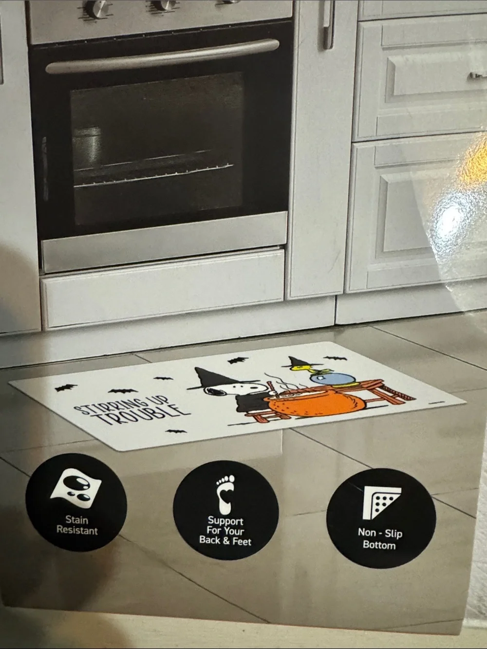 Peanuts Snoopy & Woodstock Halloween Anti fatigue Kitchen Mat